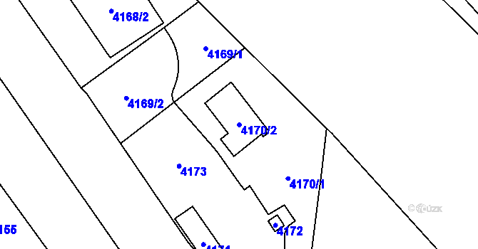 Parcela st. 4170/2 v KÚ Orlová, Katastrální mapa