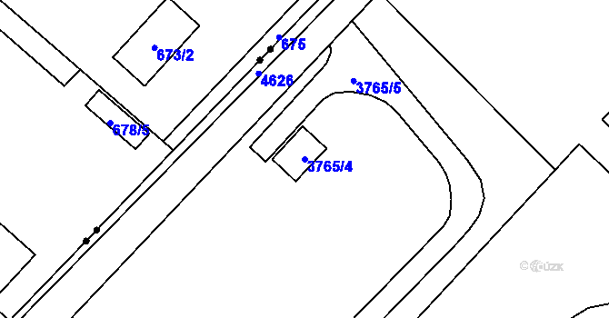Parcela st. 3765/4 v KÚ Orlová, Katastrální mapa