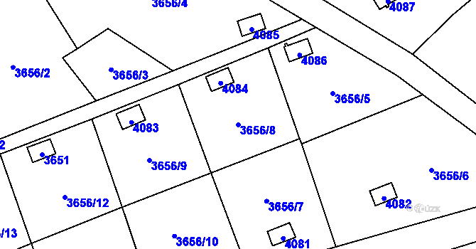 Parcela st. 3656/8 v KÚ Orlová, Katastrální mapa