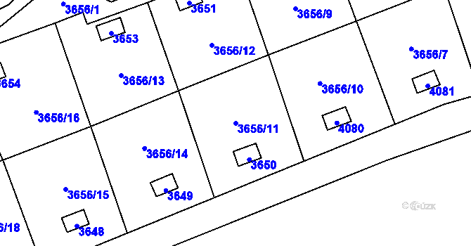 Parcela st. 3656/11 v KÚ Orlová, Katastrální mapa
