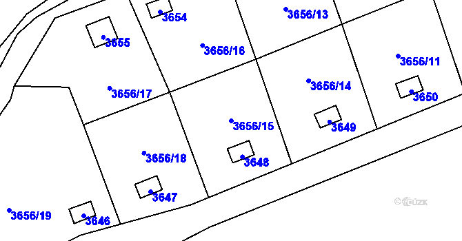 Parcela st. 3656/15 v KÚ Orlová, Katastrální mapa