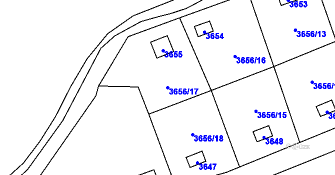 Parcela st. 3656/17 v KÚ Orlová, Katastrální mapa