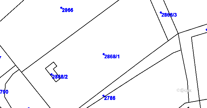 Parcela st. 2868/1 v KÚ Orlová, Katastrální mapa