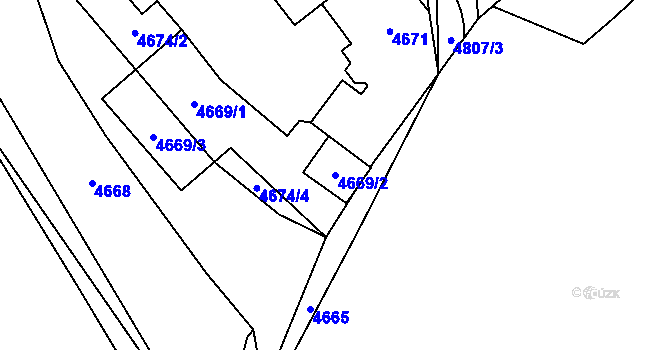 Parcela st. 4669/2 v KÚ Orlová, Katastrální mapa