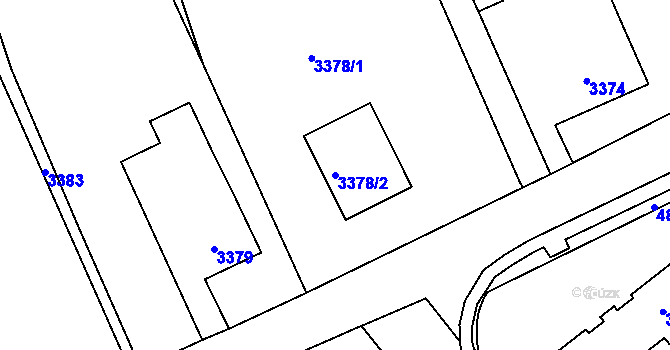 Parcela st. 3378/2 v KÚ Orlová, Katastrální mapa