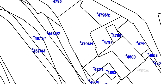 Parcela st. 4796/1 v KÚ Orlová, Katastrální mapa