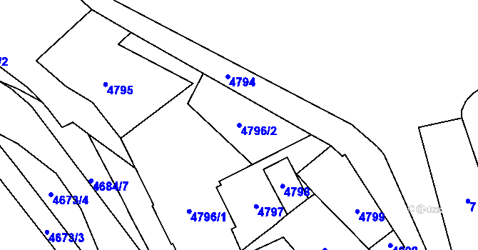 Parcela st. 4796/2 v KÚ Orlová, Katastrální mapa