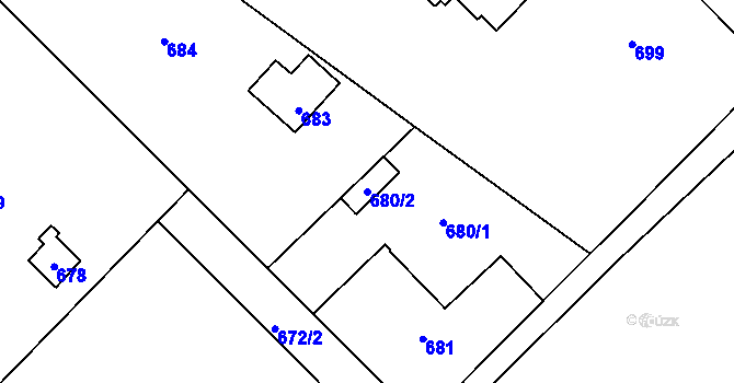 Parcela st. 680/2 v KÚ Orlová, Katastrální mapa