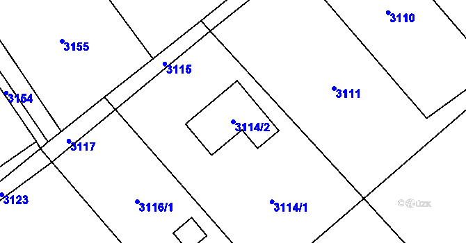 Parcela st. 3114/2 v KÚ Orlová, Katastrální mapa