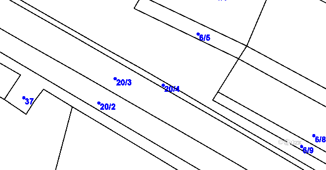 Parcela st. 20/4 v KÚ Lazy u Orlové, Katastrální mapa