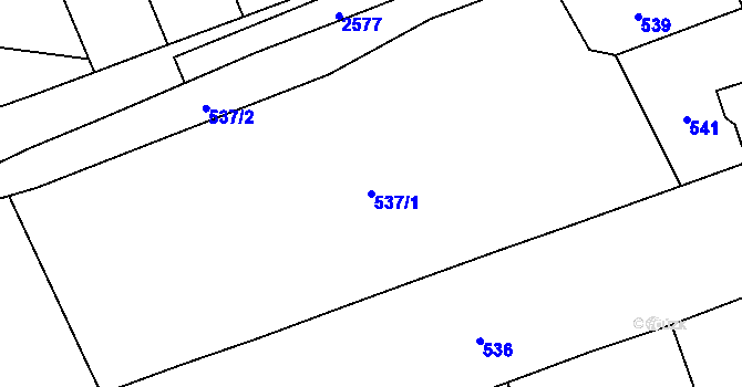 Parcela st. 537/1 v KÚ Lazy u Orlové, Katastrální mapa
