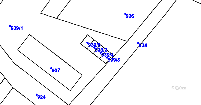 Parcela st. 939/4 v KÚ Lazy u Orlové, Katastrální mapa