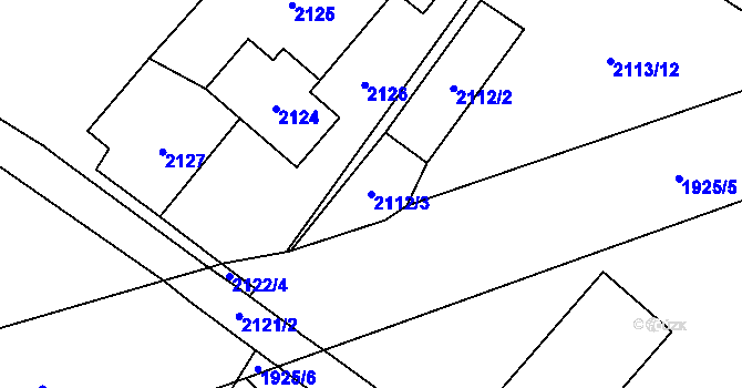 Parcela st. 2112/3 v KÚ Lazy u Orlové, Katastrální mapa