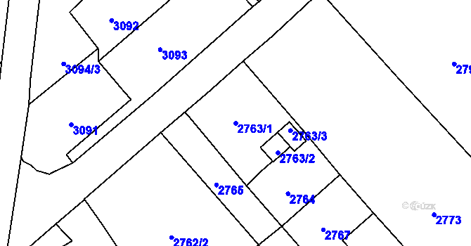 Parcela st. 2763/1 v KÚ Lazy u Orlové, Katastrální mapa
