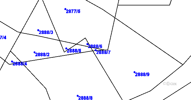 Parcela st. 2888/7 v KÚ Lazy u Orlové, Katastrální mapa