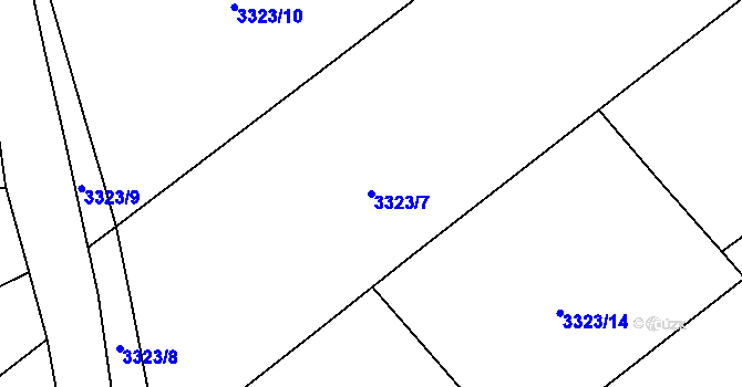 Parcela st. 3323/7 v KÚ Lazy u Orlové, Katastrální mapa
