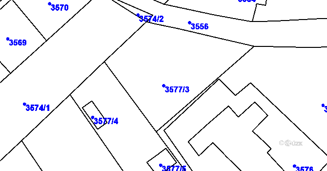 Parcela st. 3577/3 v KÚ Lazy u Orlové, Katastrální mapa
