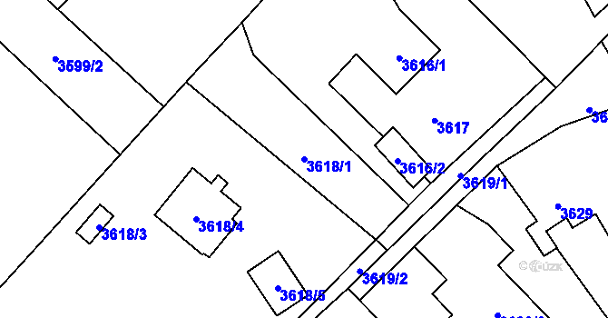 Parcela st. 3618/1 v KÚ Lazy u Orlové, Katastrální mapa