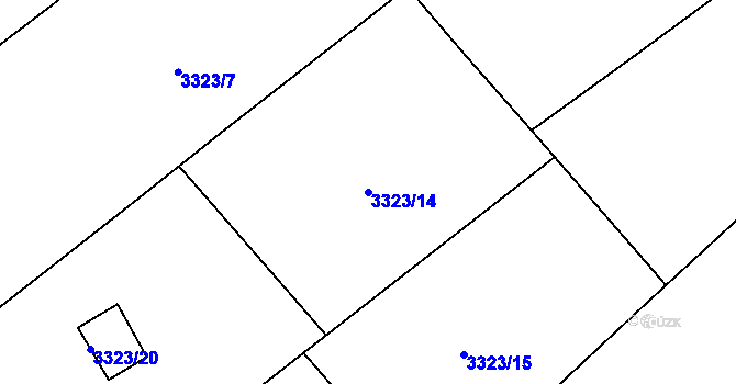 Parcela st. 3323/14 v KÚ Lazy u Orlové, Katastrální mapa