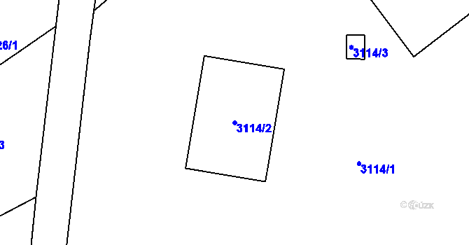 Parcela st. 3114/2 v KÚ Lazy u Orlové, Katastrální mapa