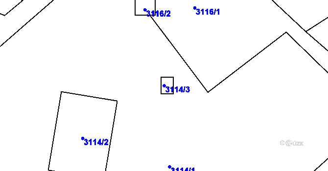 Parcela st. 3114/3 v KÚ Lazy u Orlové, Katastrální mapa