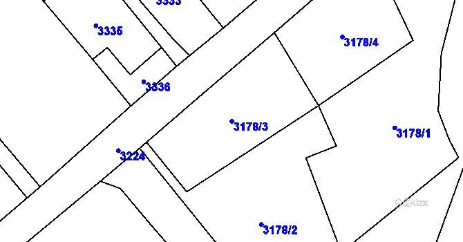 Parcela st. 3178/3 v KÚ Lazy u Orlové, Katastrální mapa