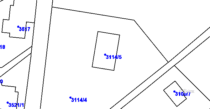 Parcela st. 3114/5 v KÚ Lazy u Orlové, Katastrální mapa