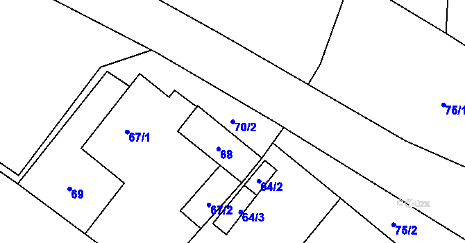 Parcela st. 70/2 v KÚ Poruba u Orlové, Katastrální mapa