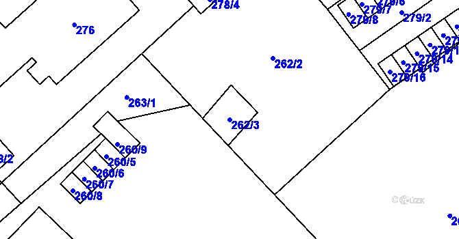 Parcela st. 262/3 v KÚ Poruba u Orlové, Katastrální mapa