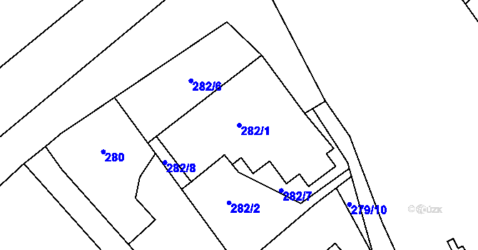 Parcela st. 282/1 v KÚ Poruba u Orlové, Katastrální mapa