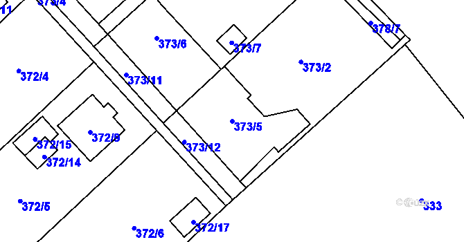 Parcela st. 373/5 v KÚ Poruba u Orlové, Katastrální mapa