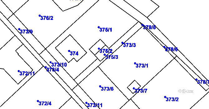 Parcela st. 375/3 v KÚ Poruba u Orlové, Katastrální mapa