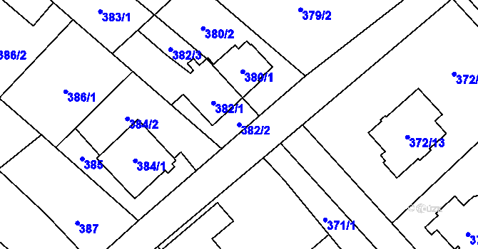 Parcela st. 382/2 v KÚ Poruba u Orlové, Katastrální mapa