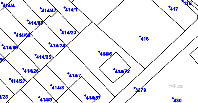 Parcela st. 414/6 v KÚ Poruba u Orlové, Katastrální mapa