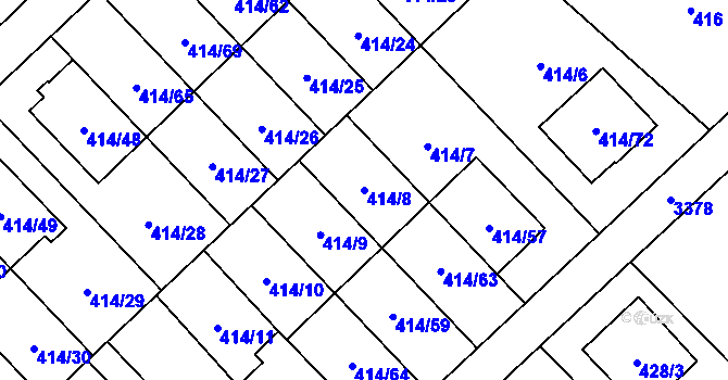 Parcela st. 414/8 v KÚ Poruba u Orlové, Katastrální mapa