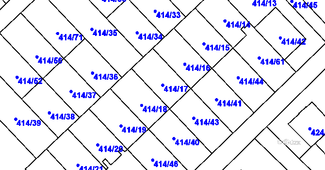 Parcela st. 414/17 v KÚ Poruba u Orlové, Katastrální mapa