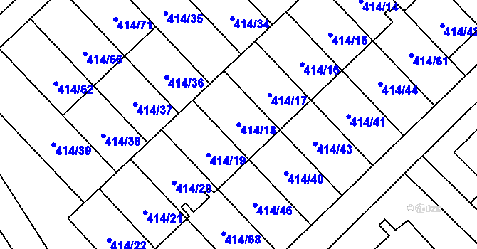 Parcela st. 414/18 v KÚ Poruba u Orlové, Katastrální mapa