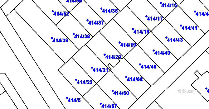 Parcela st. 414/20 v KÚ Poruba u Orlové, Katastrální mapa