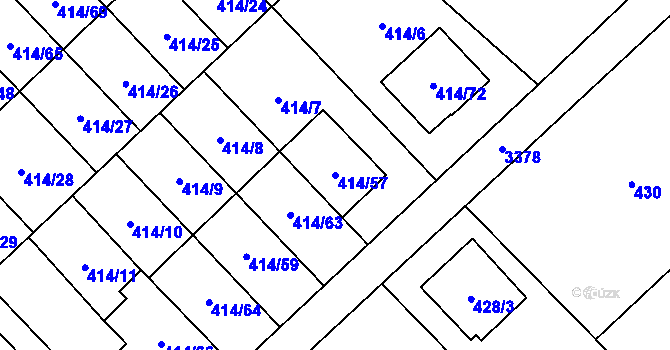 Parcela st. 414/57 v KÚ Poruba u Orlové, Katastrální mapa
