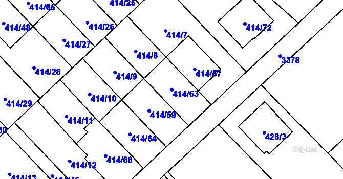 Parcela st. 414/63 v KÚ Poruba u Orlové, Katastrální mapa