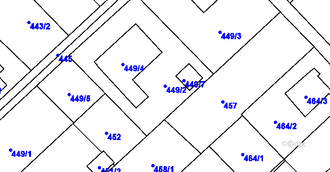 Parcela st. 449/2 v KÚ Poruba u Orlové, Katastrální mapa