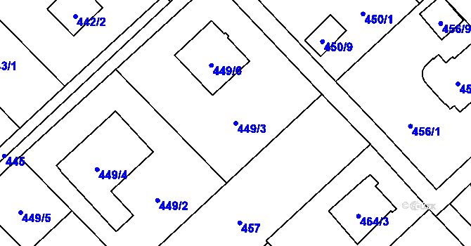 Parcela st. 449/3 v KÚ Poruba u Orlové, Katastrální mapa