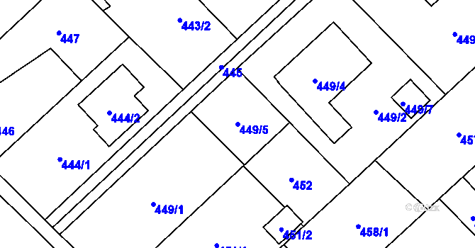 Parcela st. 449/5 v KÚ Poruba u Orlové, Katastrální mapa