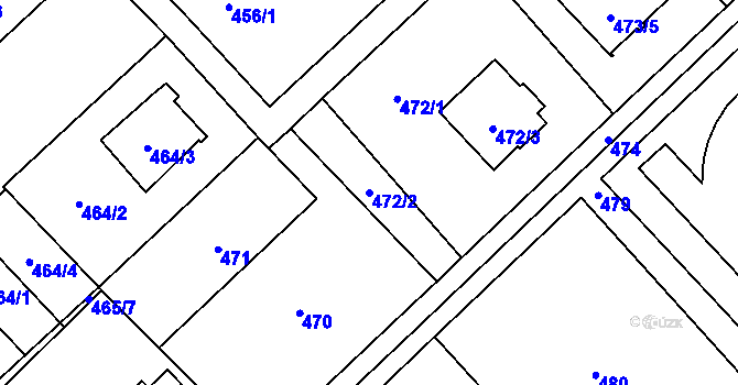 Parcela st. 472/2 v KÚ Poruba u Orlové, Katastrální mapa