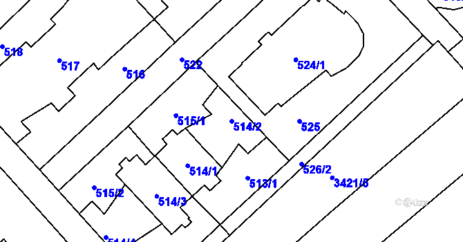 Parcela st. 514/2 v KÚ Poruba u Orlové, Katastrální mapa