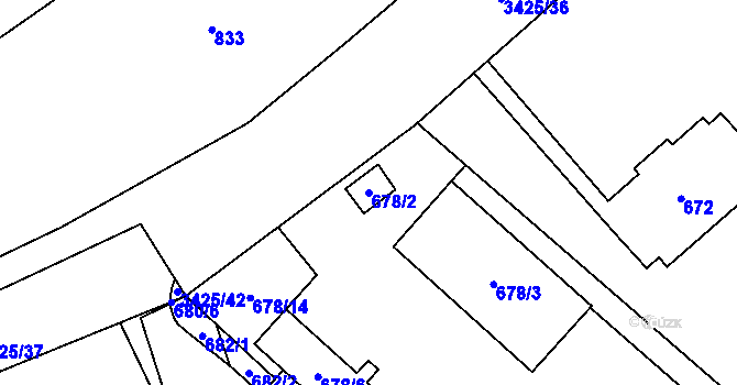 Parcela st. 678/2 v KÚ Poruba u Orlové, Katastrální mapa
