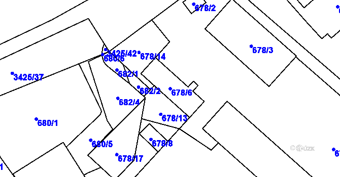 Parcela st. 678/6 v KÚ Poruba u Orlové, Katastrální mapa