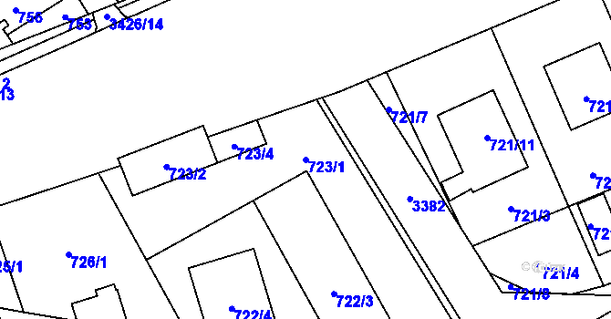 Parcela st. 723/1 v KÚ Poruba u Orlové, Katastrální mapa