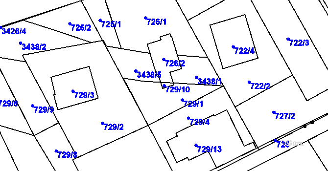 Parcela st. 729/10 v KÚ Poruba u Orlové, Katastrální mapa