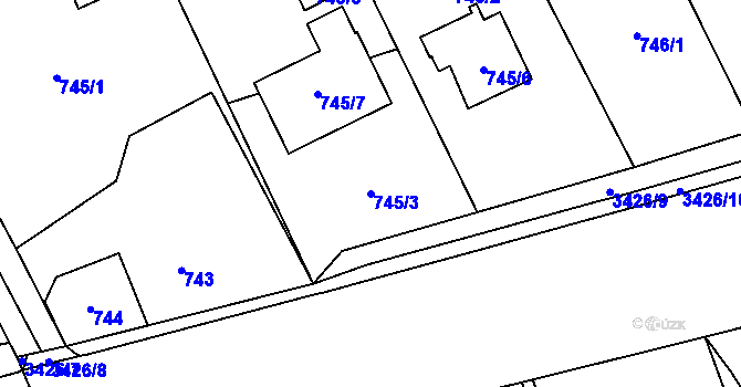 Parcela st. 745/3 v KÚ Poruba u Orlové, Katastrální mapa